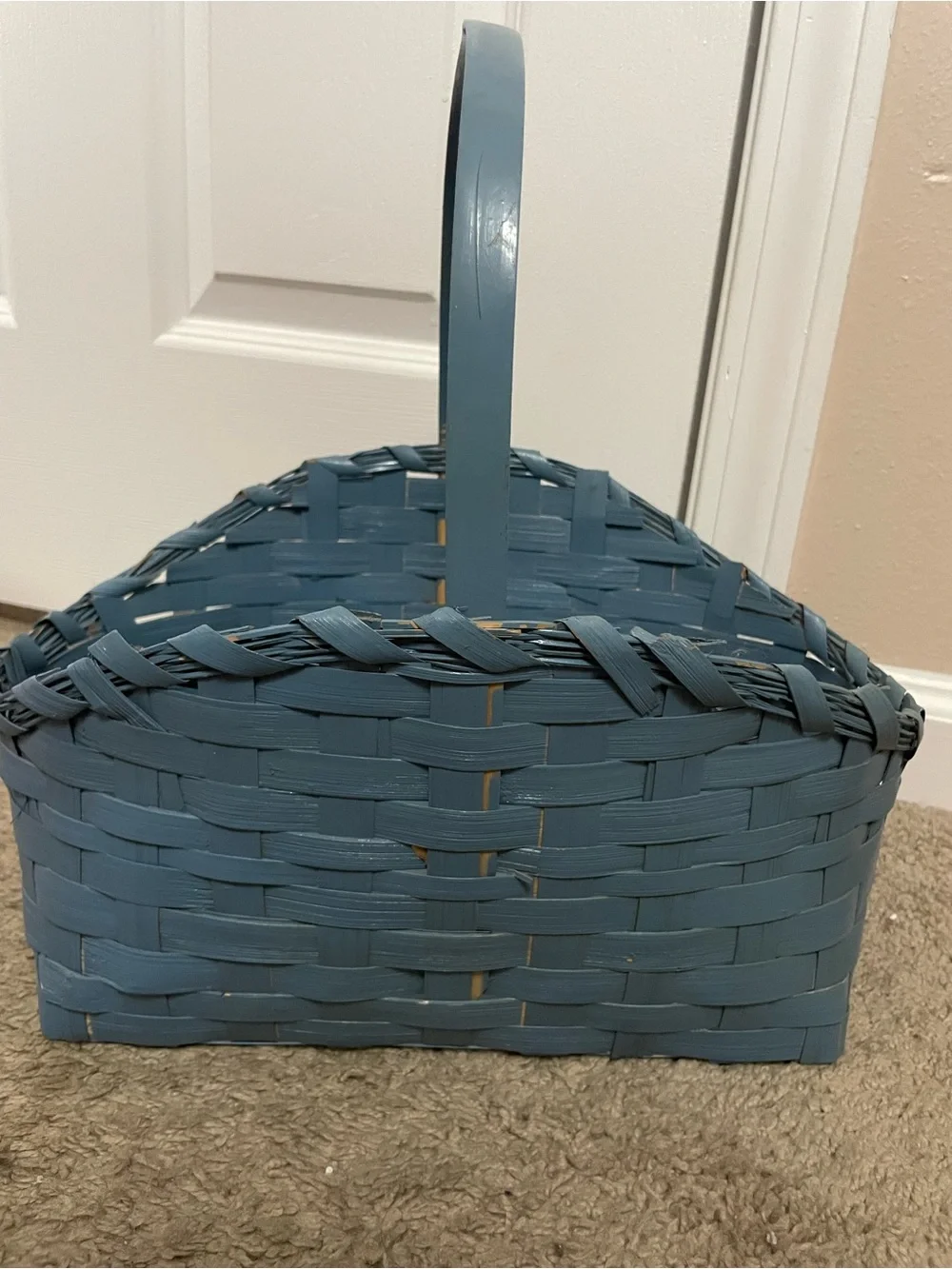Vintage 1980s Strawberry Shortcake Blue Woven Basket